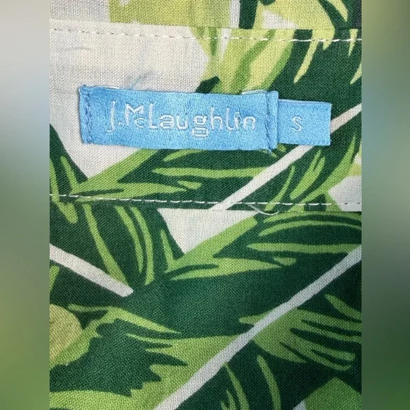 J. Mcglaughlin Lois Blouse Tropical Leaves Size Small EUC - Picture 3 of 9